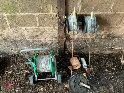 ASSORTED FENCE REELS & WIRE