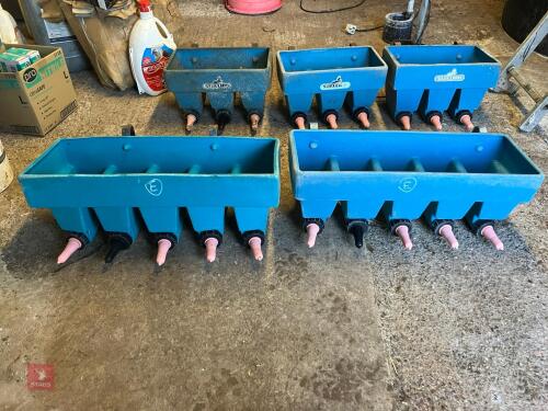 2 PLATIC 5 TEAT CALF MILK FEEDERS (E)