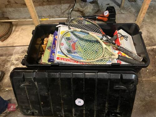 LRG QTY OF BOARD GAMES, TOYS & RACKETS