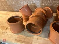 BOX OF PLASTIC GUTTER FITTINGS - 3