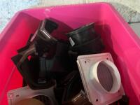 BOX OF PLASTIC GUTTER FITTINGS - 8