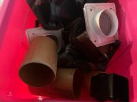 BOX OF PLASTIC GUTTER FITTINGS - 9