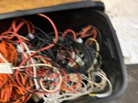 BOX OF ASSORTED ELECTRIC CABLES & LEADS - 2