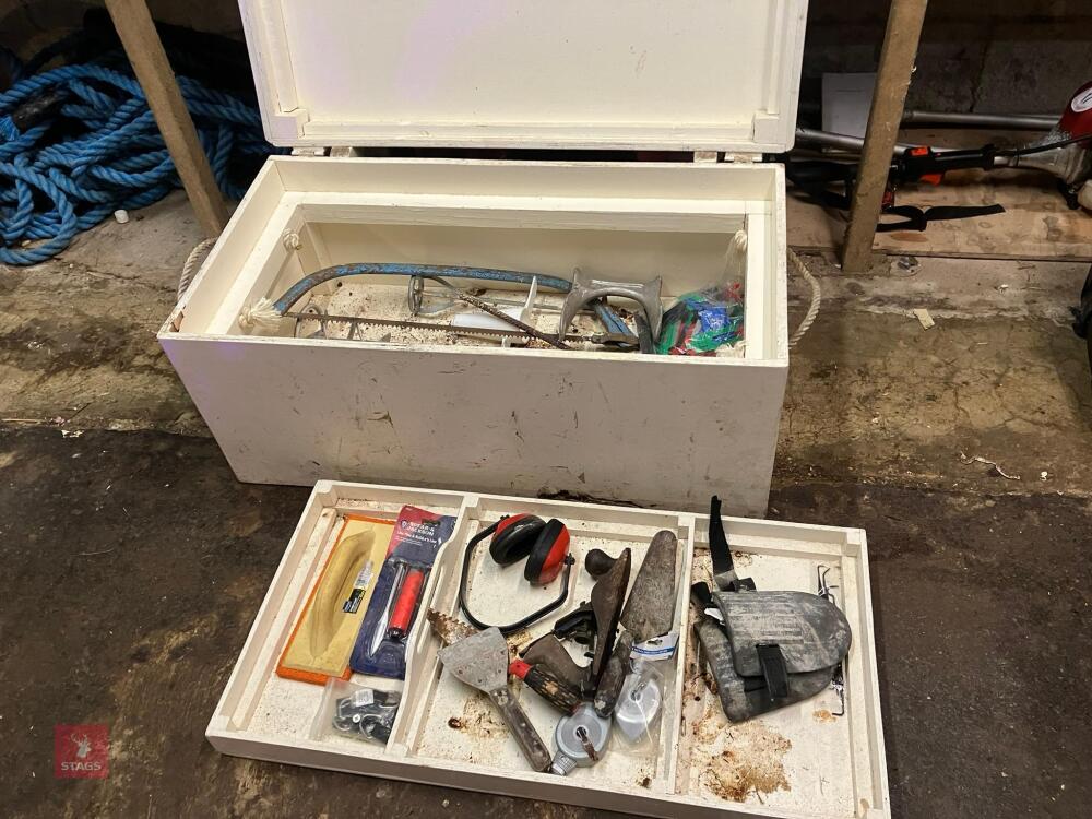 WOODEN TOOL CHEST & TOOLS