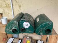 3 RENTOKIL METAL RAT BAIT BOXES
