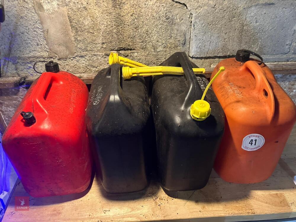 4 X 20L PLASTIC FUEL CANS