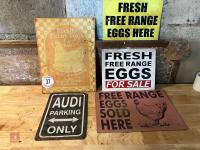 4 EGG SALE & AUDI PARKING SIGN