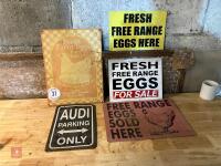 4 EGG SALE & AUDI PARKING SIGN - 6