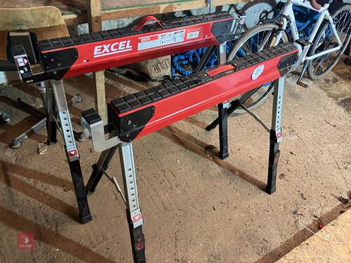 2 EXCEL STEEL ADJUSTABLE SAWHORSES