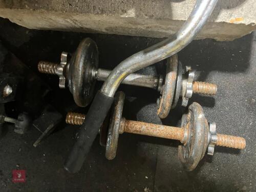 DUMBELLS, WEIGHT, CLIPS ETC