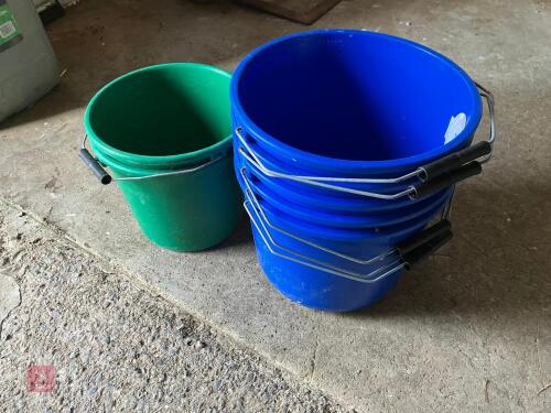 7 PLASTIC CALF BUCKETS (71)