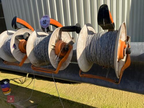 3 GALLAGHER ELECTRIC FENCE REELS (50)