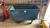 LARGE METAL 4 WHEEL FEED BIN