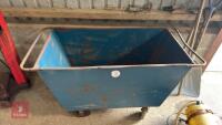 LARGE METAL 4 WHEEL FEED BIN - 2