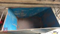 LARGE METAL 4 WHEEL FEED BIN - 3