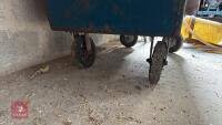 LARGE METAL 4 WHEEL FEED BIN - 9