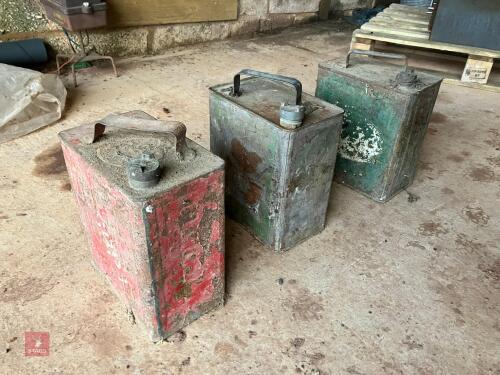 3 VINTAGE FUEL CANS
