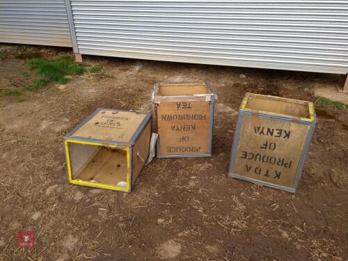 ONE STEAMER METAL TRUNK & TEA BOXES