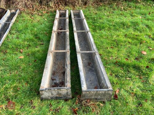 2 9' GALVANISED GROUND FEED TROUGHS