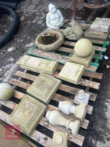 SELECTION OF STONE ORNAMENTS