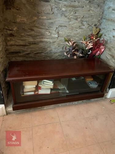 MAHOGANY GLASS FRONTED BOOK CASE