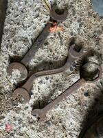 WOODEN BOX OF SPANNERS - 5