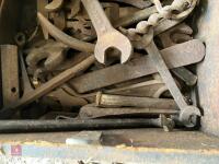 WOODEN BOX OF SPANNERS - 8