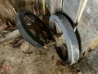 4 CAST IRON WHEELS - 8