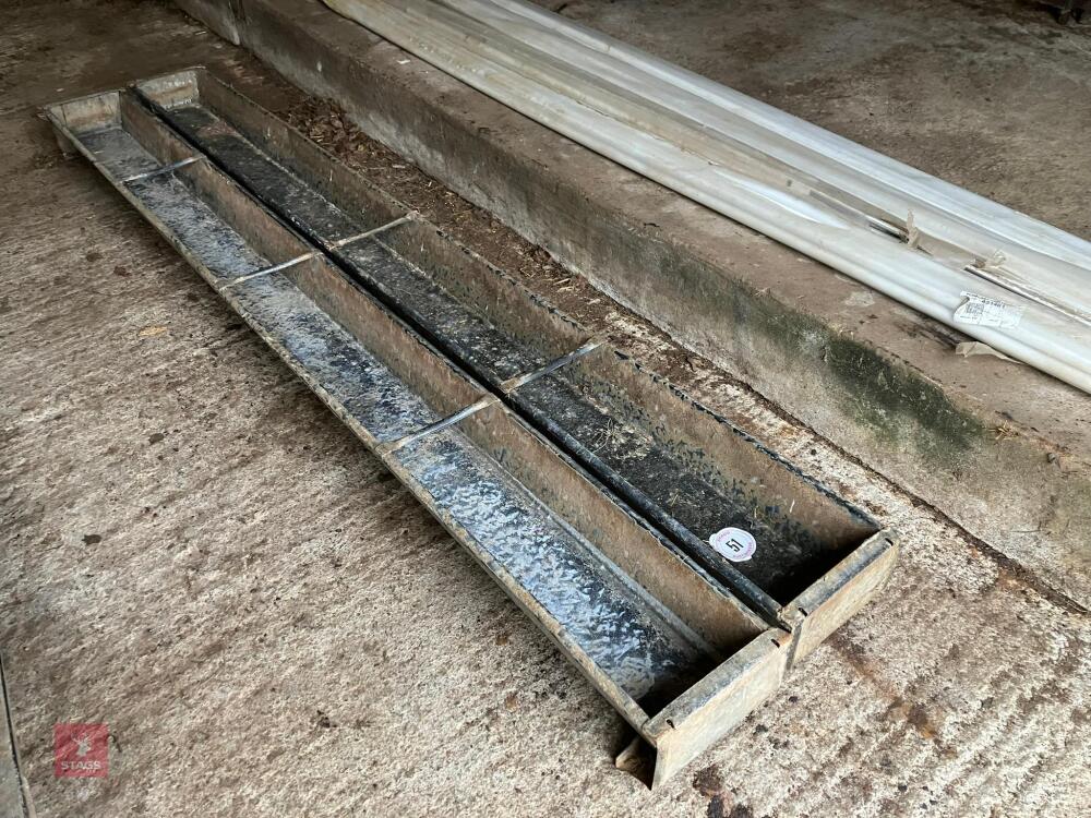 2 X GALVANISED GROUND FEED TROUGHS