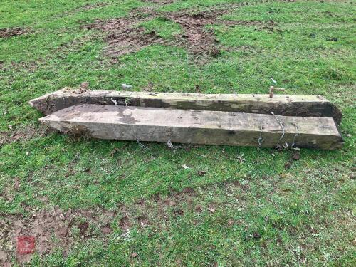 2 WOODEN GATE POSTS