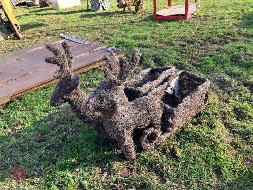 2 REINDEER GARDEN PLANTERS
