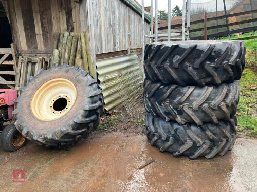 4 X 460/70 R24 WHEELS & TYRES
