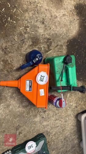 FUEL CAN, OIL CAN & FUNNEL
