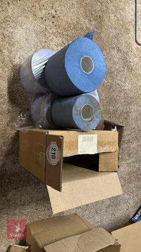 BLUE ROLL, SANTITIZER & SURFACE WIPES