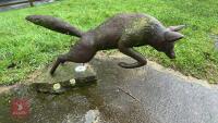 ORNATE GARDEN FOX SCULPTURE - 3