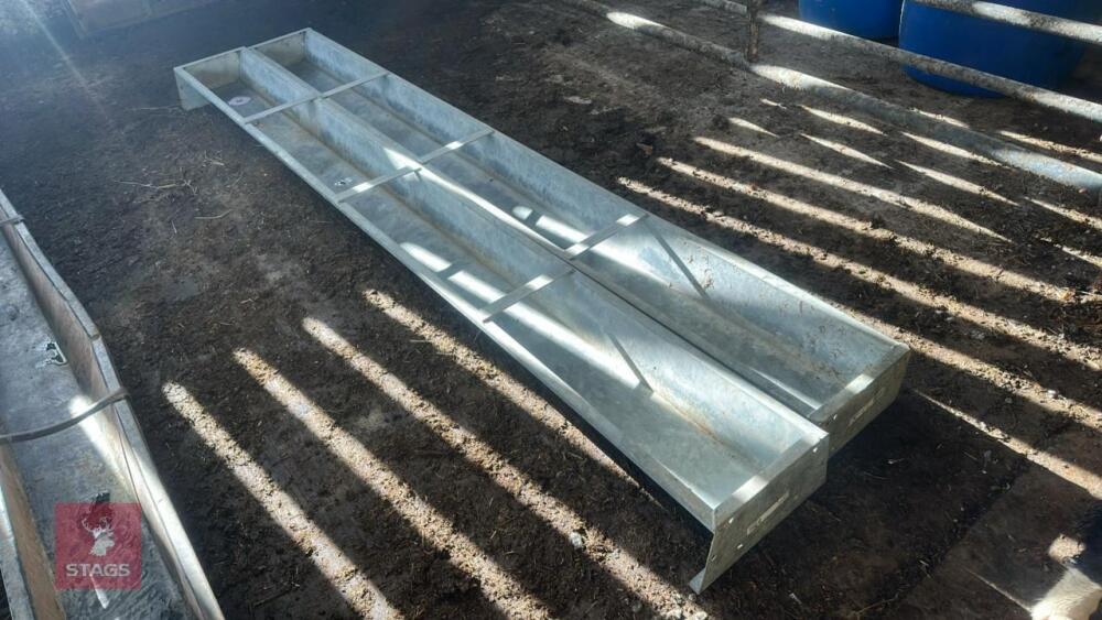 2 X 9' GALVANSIED FEED TROUGHS