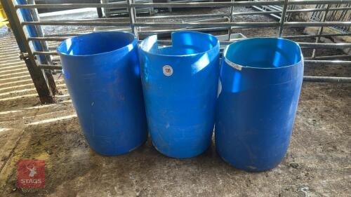 3 BLUE BARRELS