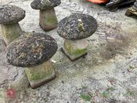PAIR OF CONCRETE STADDLE STONES - 8