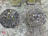 PAIR OF CONCRETE STADDLE STONES - 3