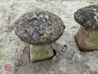 PAIR OF CONCRETE STADDLE STONES - 5