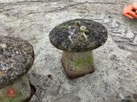 PAIR OF CONCRETE STADDLE STONES - 6