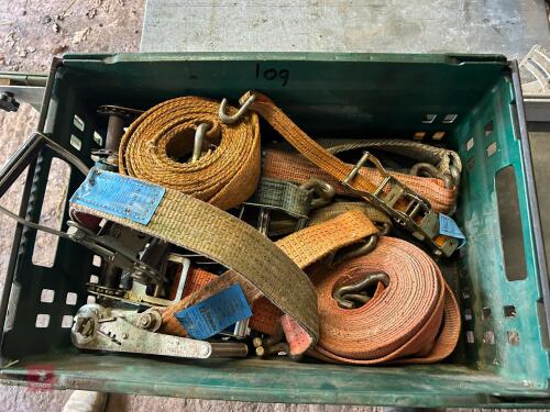 BOX OF RATCHETS AND STRAPS