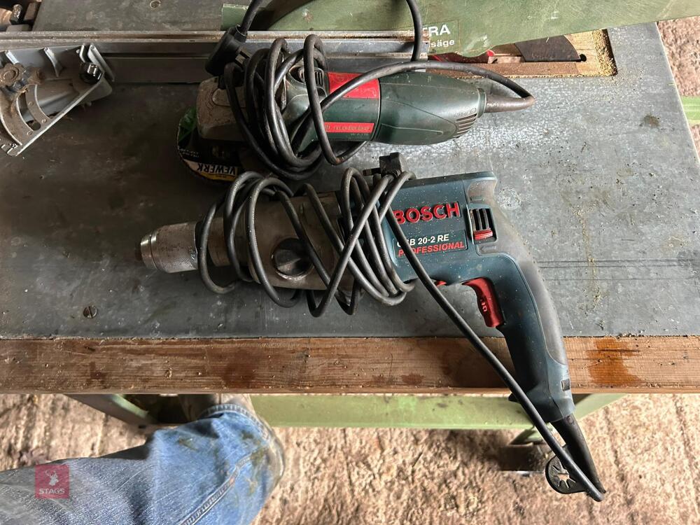 BOSCH DRILL AND METABO ANGLE GRINDER