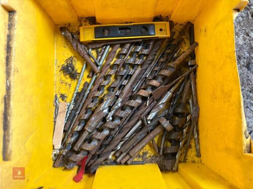 BOX OF LARGE DRILL BITS