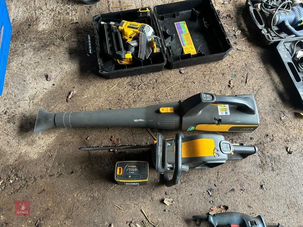 STIGA BATTERY CHAINSAW AND LEAF BLOWER