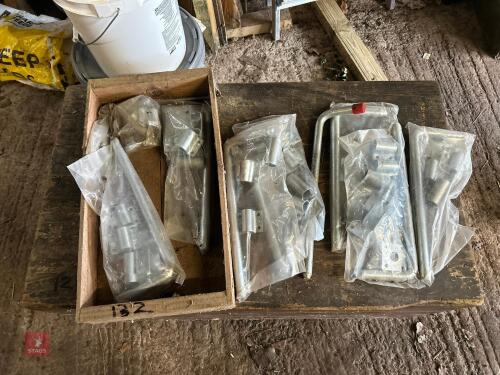 BOX OF NEW GALVANISED DROP HINGES
