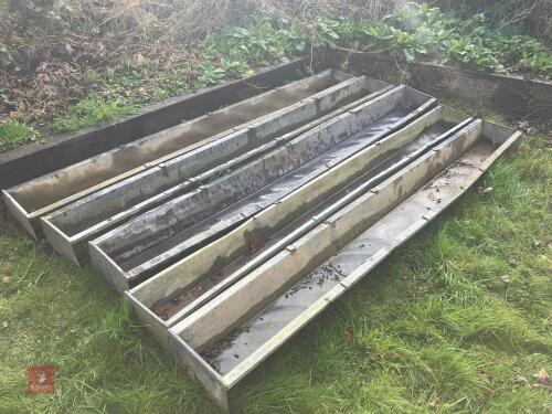 5 X 9' GALVANISED GROUND FEED TROUGHS