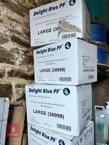 BLUE VINYL CLOVES - SIZE LARGE