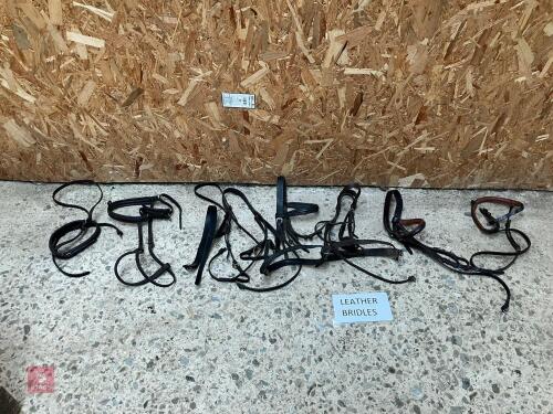 8 ASSORTED LEATHER BRIDLES