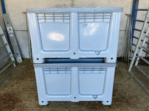 2 PLASTIC STILLAGE CONTAINERS